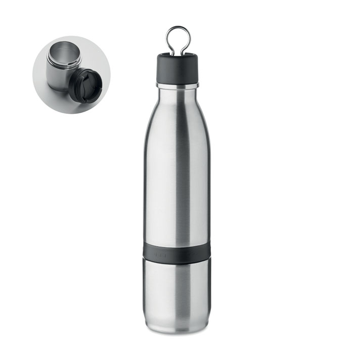 2 in 1 double wall bottle 500ml-Matt silver-Tasmania-australia-1