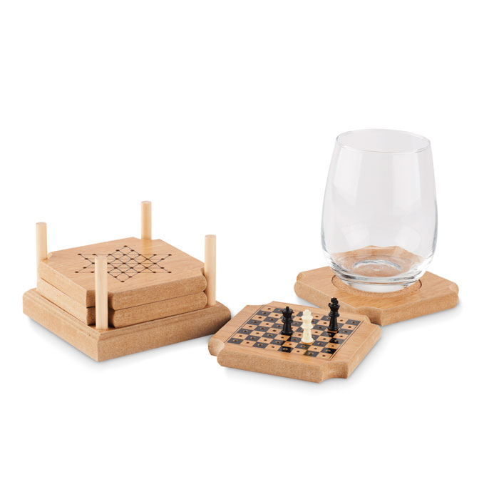 4-piece coaster game set-Wood-Tasmania-australia-2