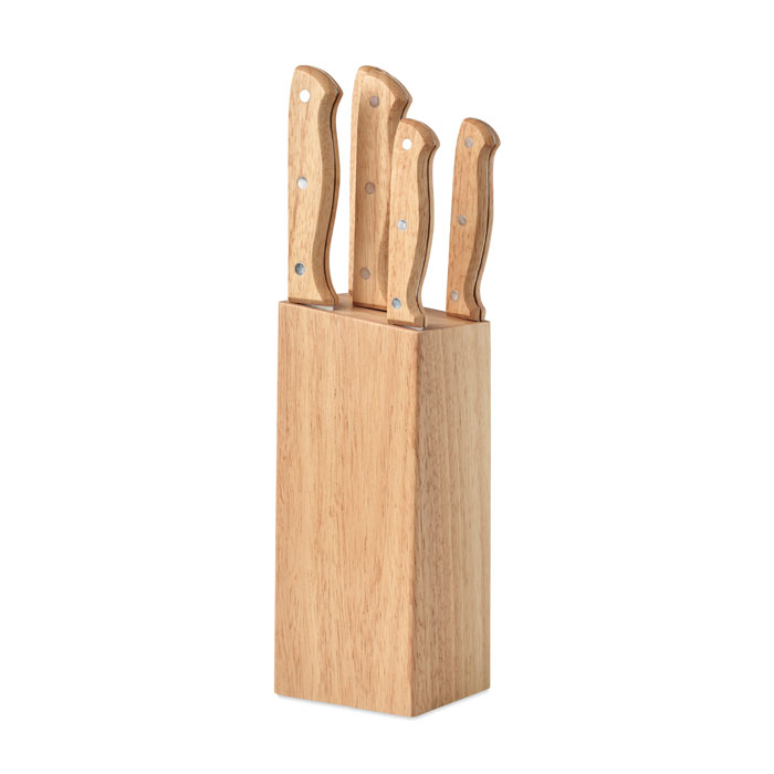 5 piece knife set in base-Wood-Tasmania-australia-1