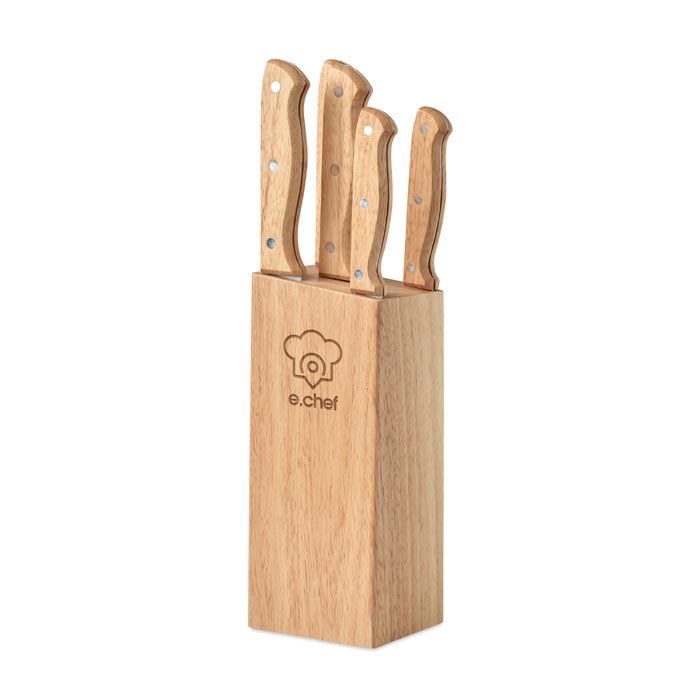 5 piece knife set in base-Wood-Tasmania-australia-2