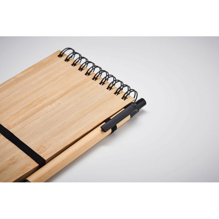 A6 bamboo notepad with pen-Black-Tasmania-australia-6