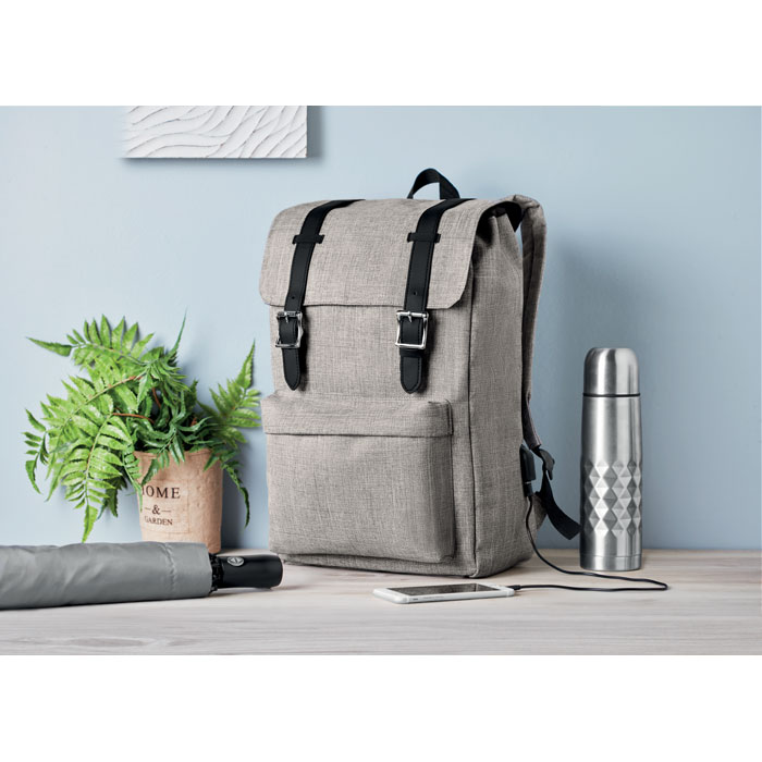 Backpack in 600D Polyester -Grey-Tasmania-australia-3