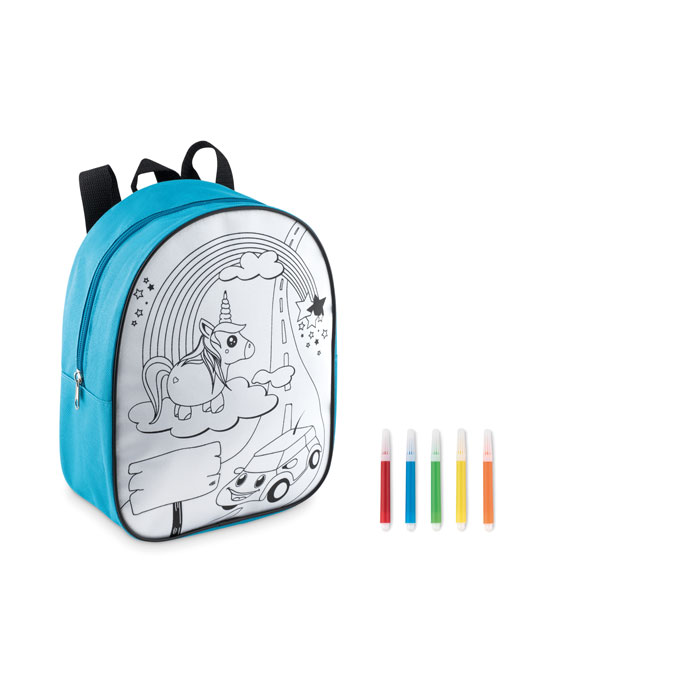 Backpack with 5 markers-Turquosie-Tasmania-australia-1 Backpack with 5 markers-Turquosie-Tasmania-australia-1