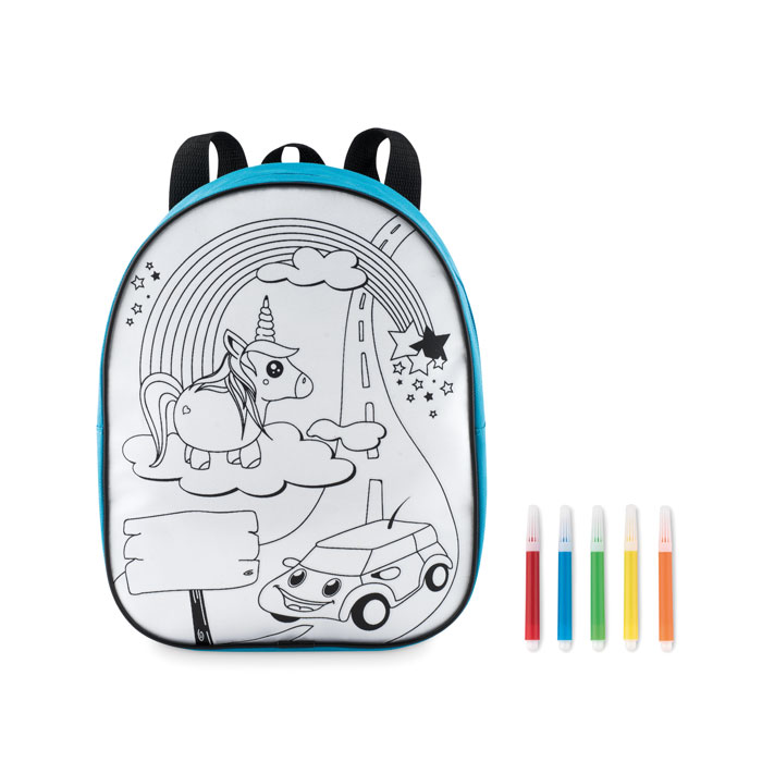 Backpack with 5 markers-Turquosie-Tasmania-australia-2 Backpack with 5 markers-Turquosie-Tasmania-australia-2