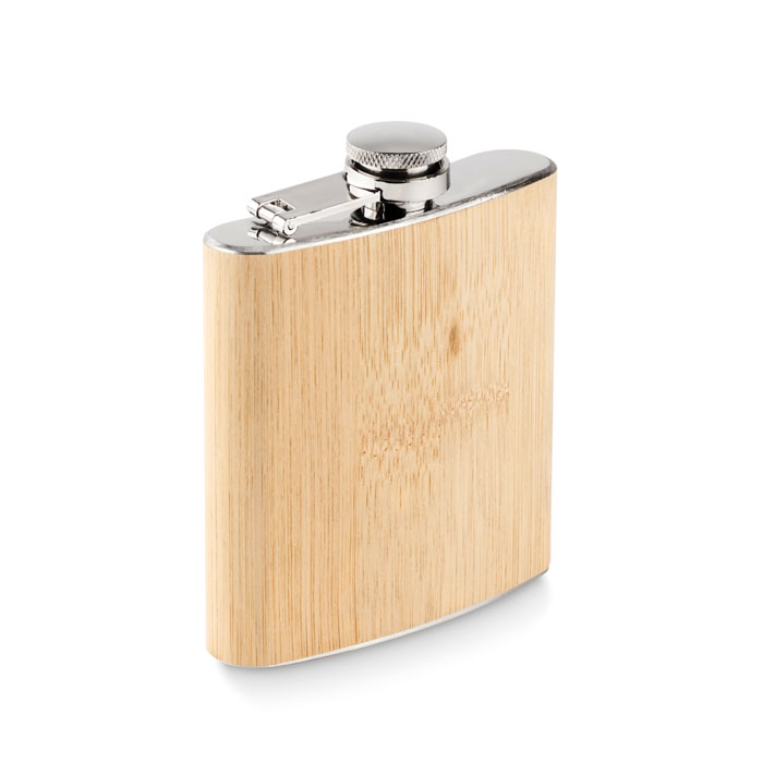 Bamboo slim hip flask 170ml-Beige-Tasmania-australia-1