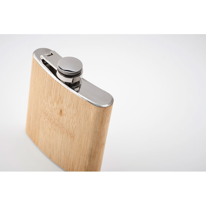 Bamboo slim hip flask 170ml-Beige-Tasmania-australia-4