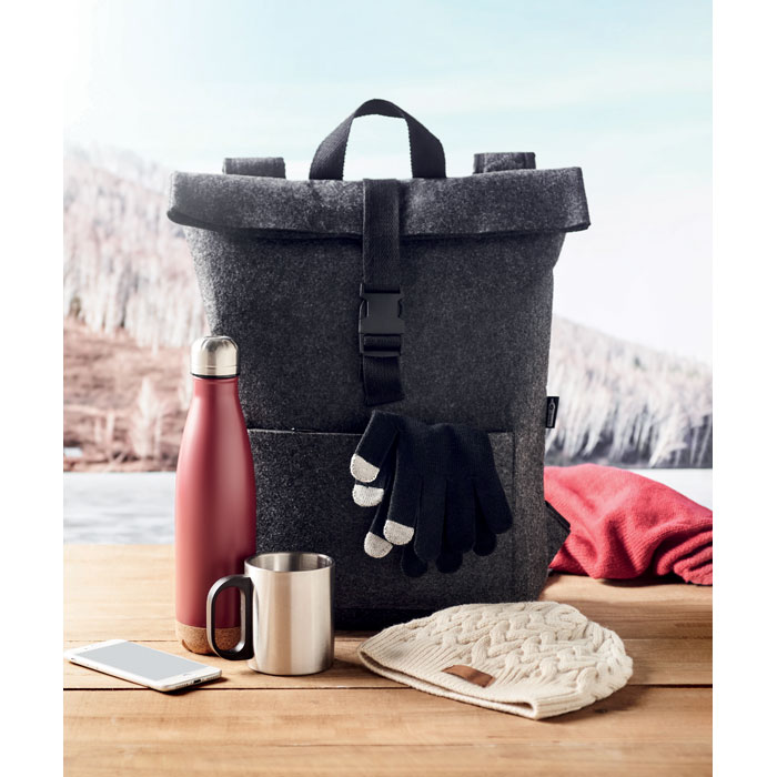 Cable knit beanie in RPET-Beige-Tasmania-australia-3