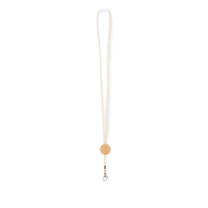 Cotton Lanyard with metal hook-Beige-Tasmania-australia-1