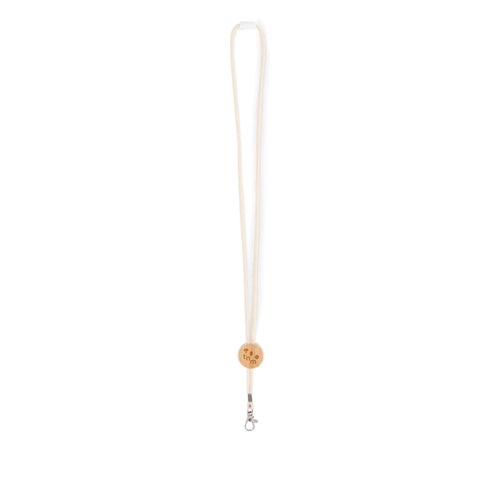 Cotton Lanyard with metal hook-Beige-Tasmania-australia-2