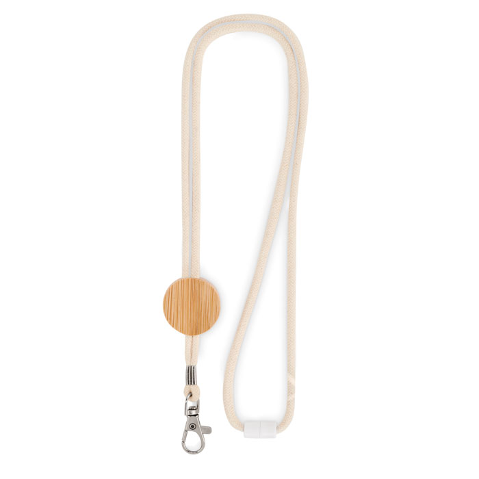 Cotton Lanyard with metal hook-Beige-Tasmania-australia-3