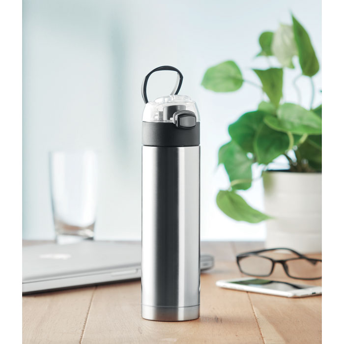 Double wall bottle 400ml-Matt silver-Tasmania-australia-4