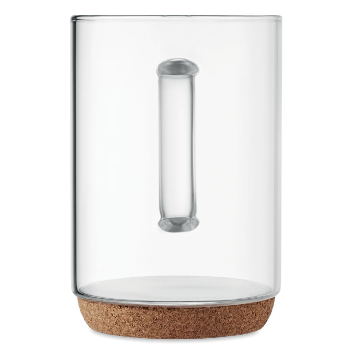 Glass mug 400ml with cork base-Transparent -Tasmania-australia-4