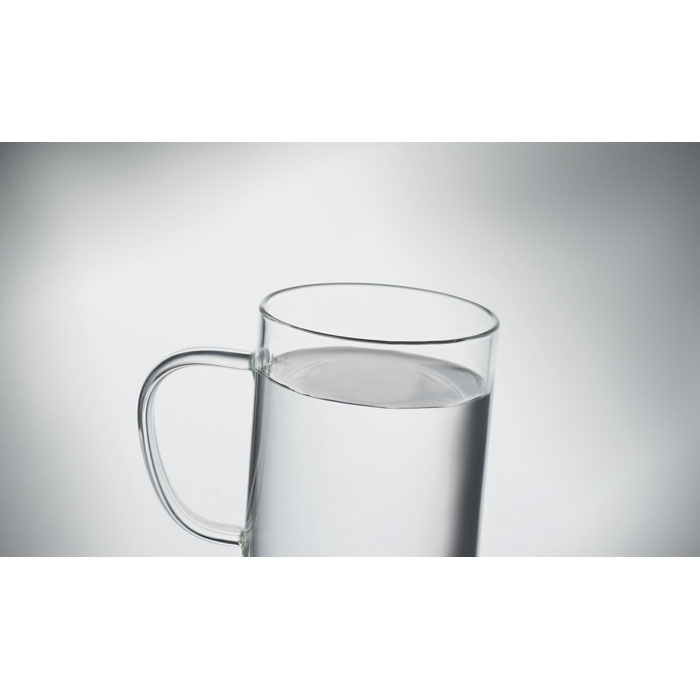 Glass mug 400ml with cork base-Transparent -Tasmania-australia-6