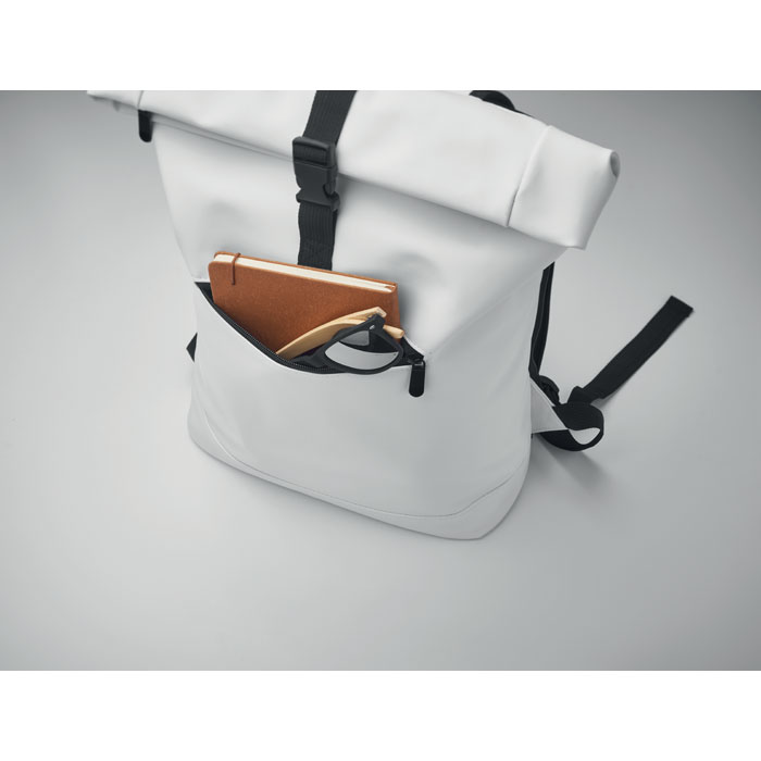 Laptop PU Rolltop backpack-White-Tasmania-australia-3