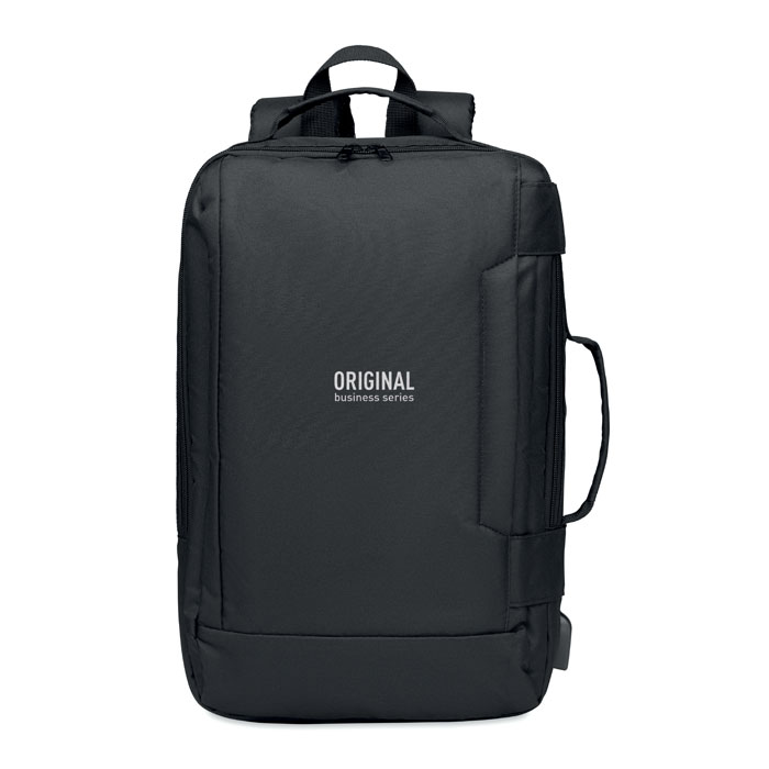 Laptop backpack in 300D RPET-Black-Tasmania-australia-2