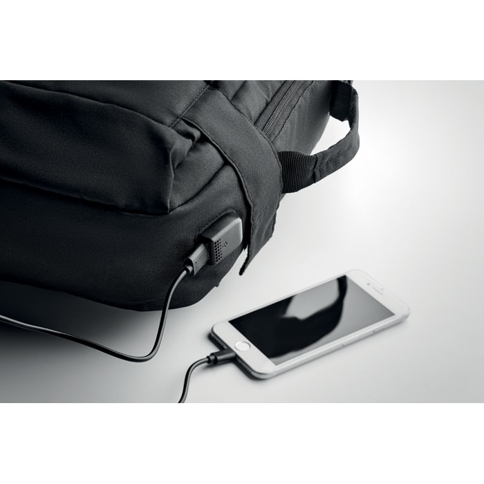 Laptop backpack in 300D RPET-Black-Tasmania-australia-7
