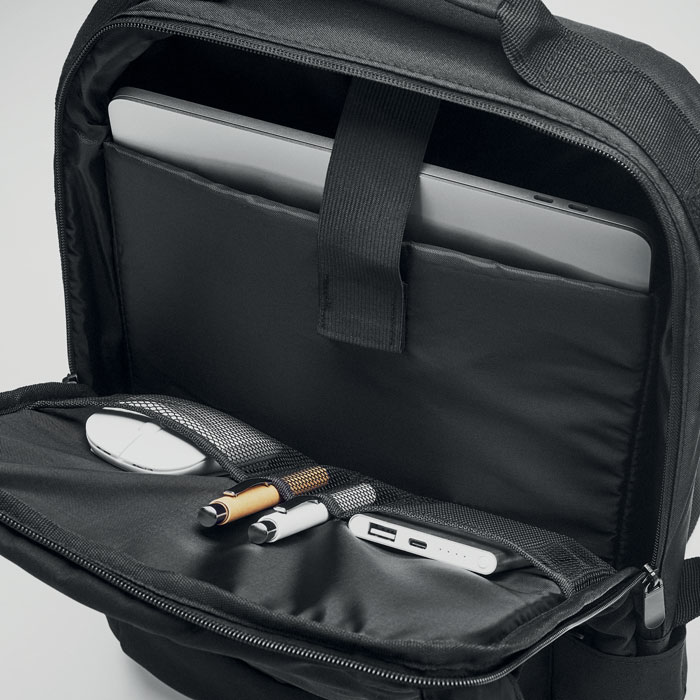 Laptop backpack in 300D RPET-Black-Tasmania-australia-8