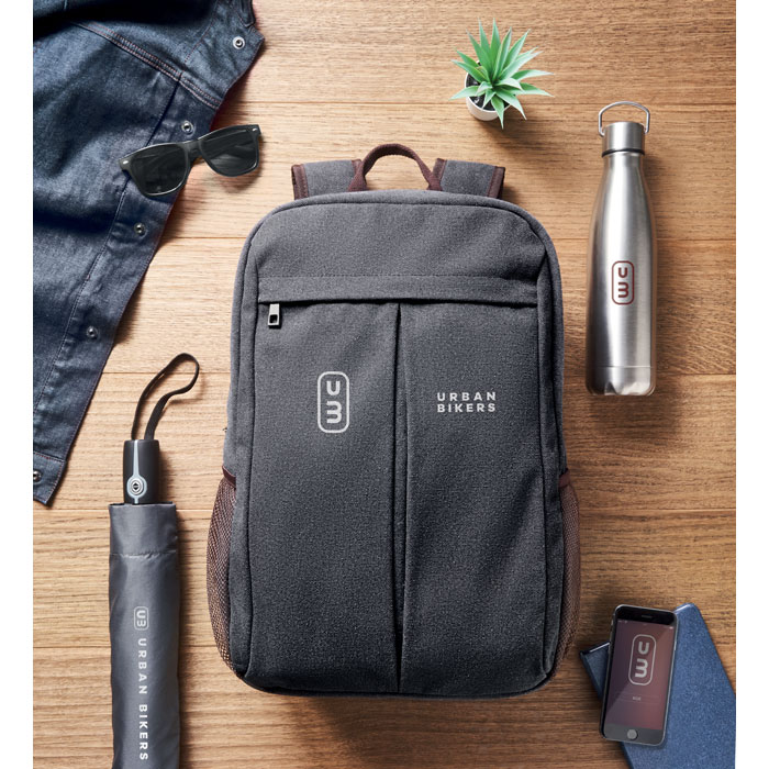 Laptop backpack in canvas-Black-Tasmania-australia-3