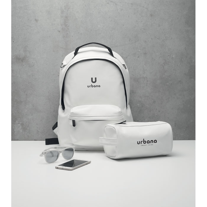 Laptop soft PU backpack-White-Tasmania-australia-2