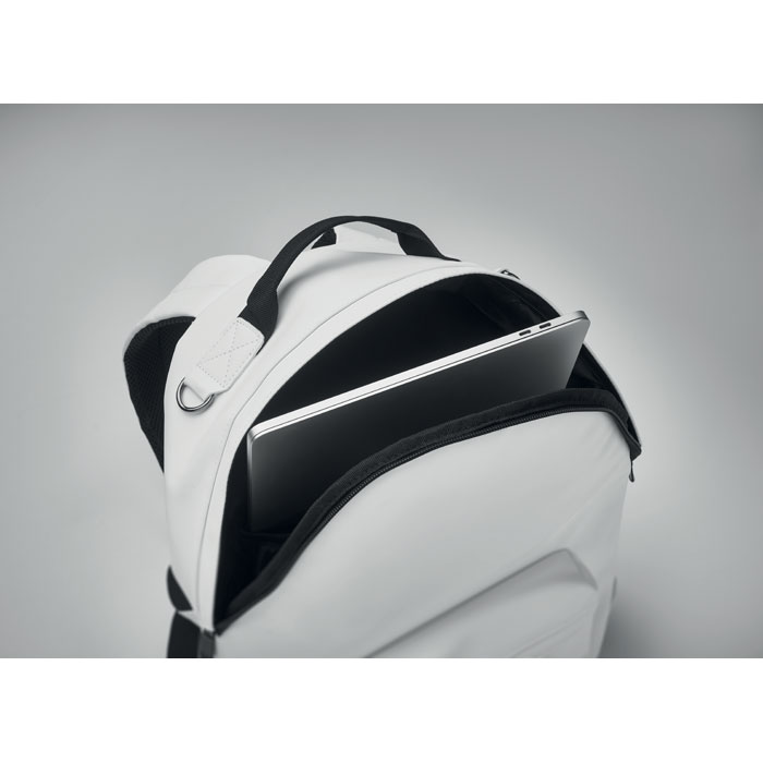 Laptop soft PU backpack-White-Tasmania-australia-3