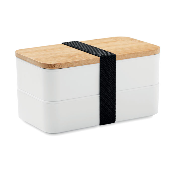 Lunch box in PP and bamboo lid-WHITE-Tasmania-australia-1