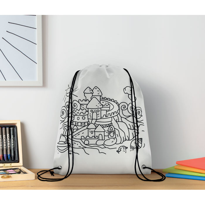 Non woven kids bag with pens-White-Tasmania-australia-3