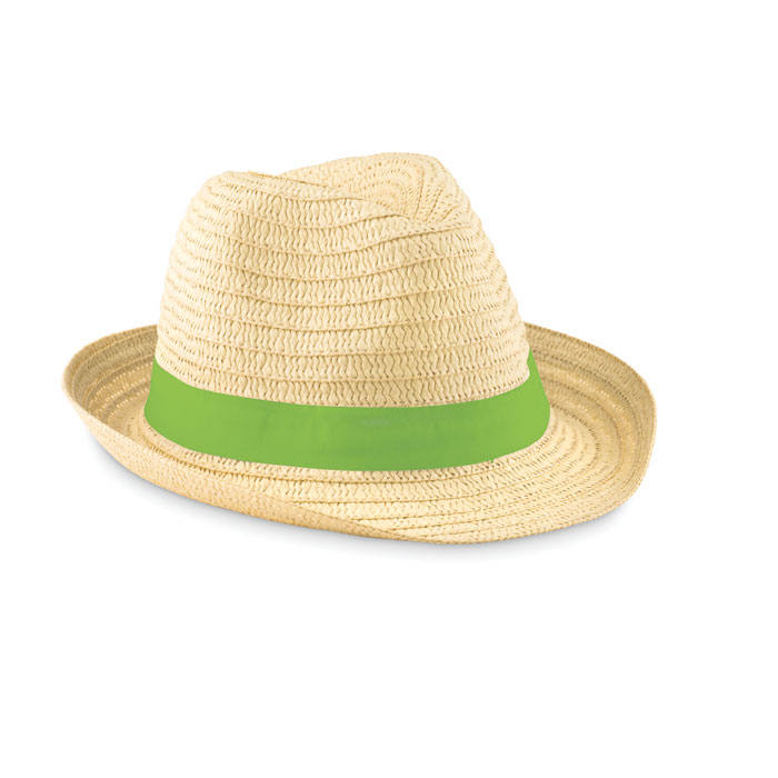 Paper straw hat-Lime-Tasmania-australia-2