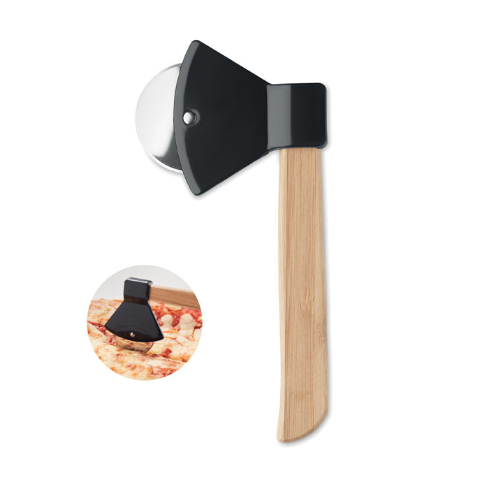 Pizza cutter bamboo handle-Black-Tasmania-australia-1