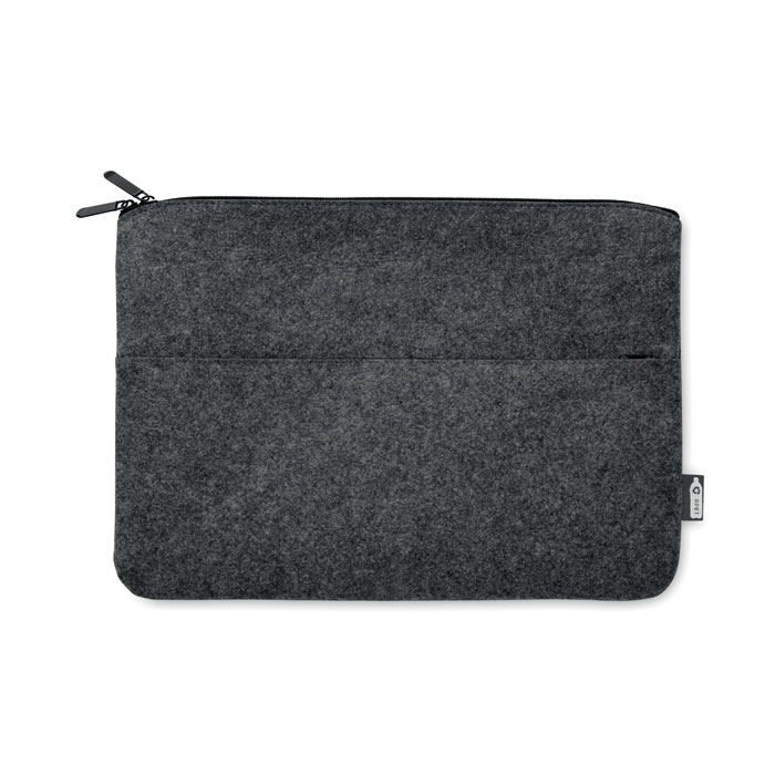 RPET felt zipped laptop bag-STONE GREY-Tasmania-australia-1