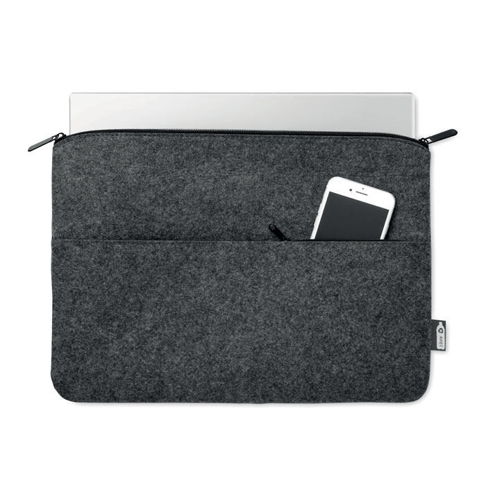 RPET felt zipped laptop bag-STONE GREY-Tasmania-australia-2