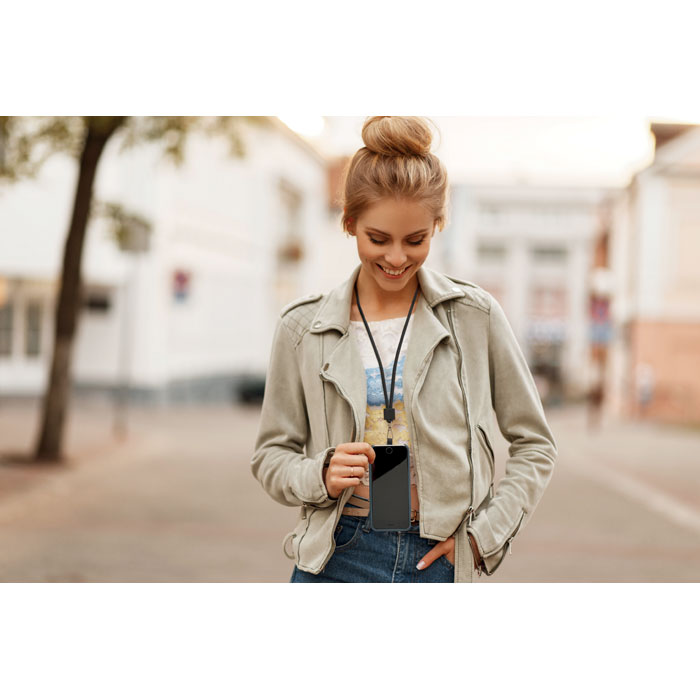 RPET phone holder lanyard-Black-Tasmania-australia-4