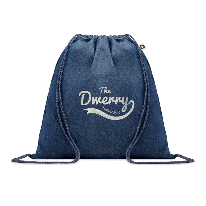 Recycled denim drawstring bag-BLUE-Tasmania-australia-2
