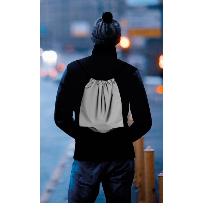 Reflective drawstring bag -Silver-Tasmania-australia-4