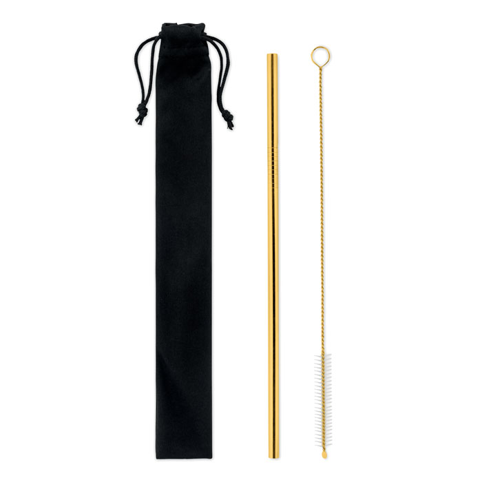 SS straw and brush in pouch-Gold -Tasmania-australia-1 SS straw and brush in pouch-Gold -Tasmania-australia-1