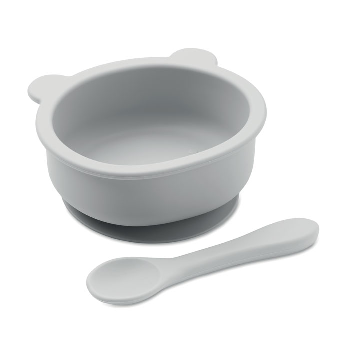 Silicone spoon bowl baby set-Grey-Tasmania-australia-1