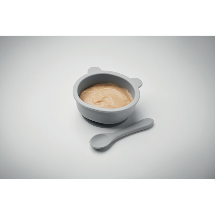 Silicone spoon bowl baby set-Grey-Tasmania-australia-3