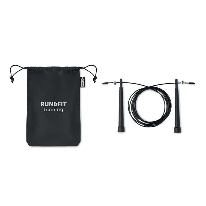 Speed jumping rope RPET pouch-Black-Tasmania-australia-2