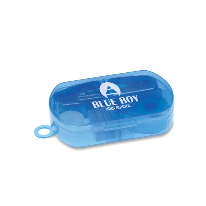 Stationery set in plastic box-Transparent blue-Tasmania-australia-2
