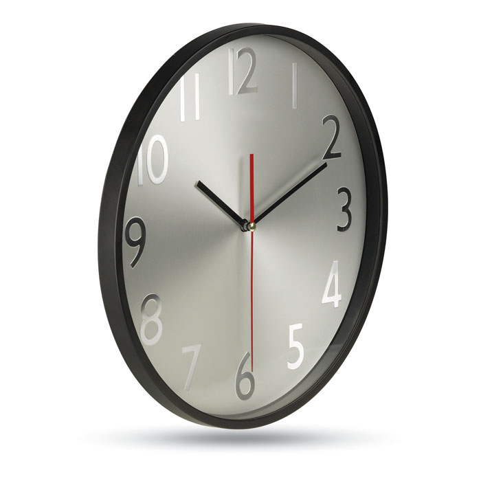 Wall clock w silver background-Black-Tasmania-australia-3 Wall clock w silver background-Black-Tasmania-australia-3