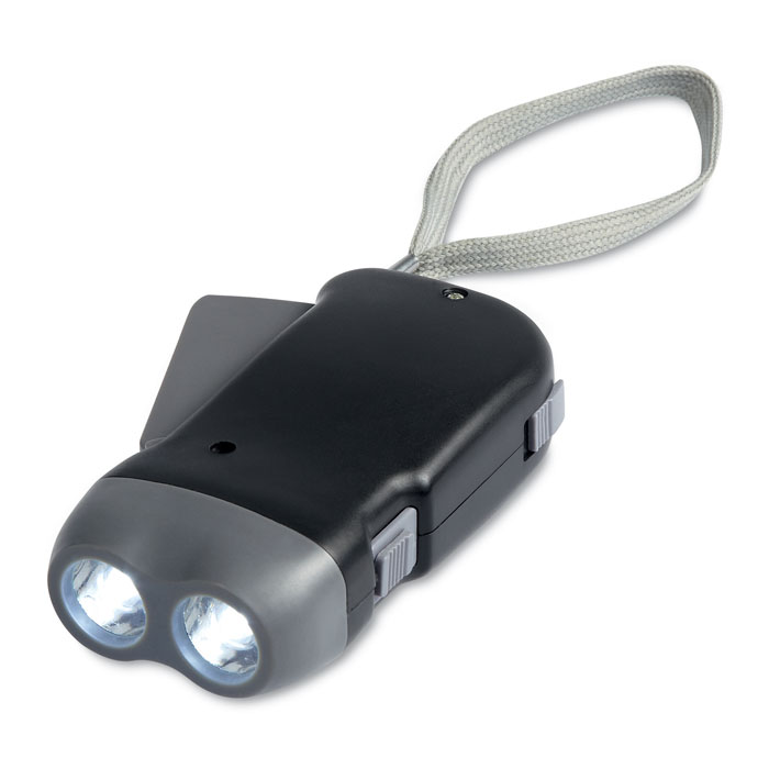 personalized-2 LED dynamo torch-Black-Tasmania-australia