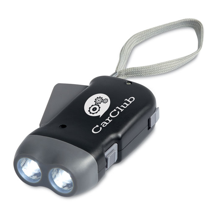 personalized-2 LED dynamo torch-Black-Tasmania-australia