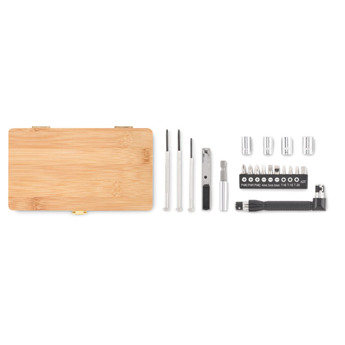 personalized-21 pcs tool set in bamboo case-Wood-Tasmania-australia