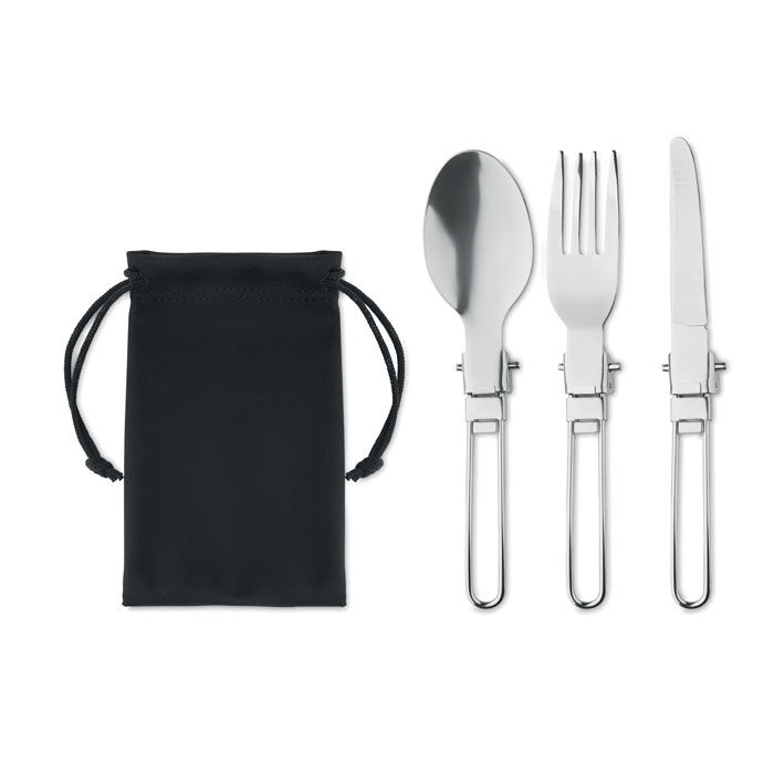 customized-3-Piece camping cutlery set- Black - Tasmania- Australia