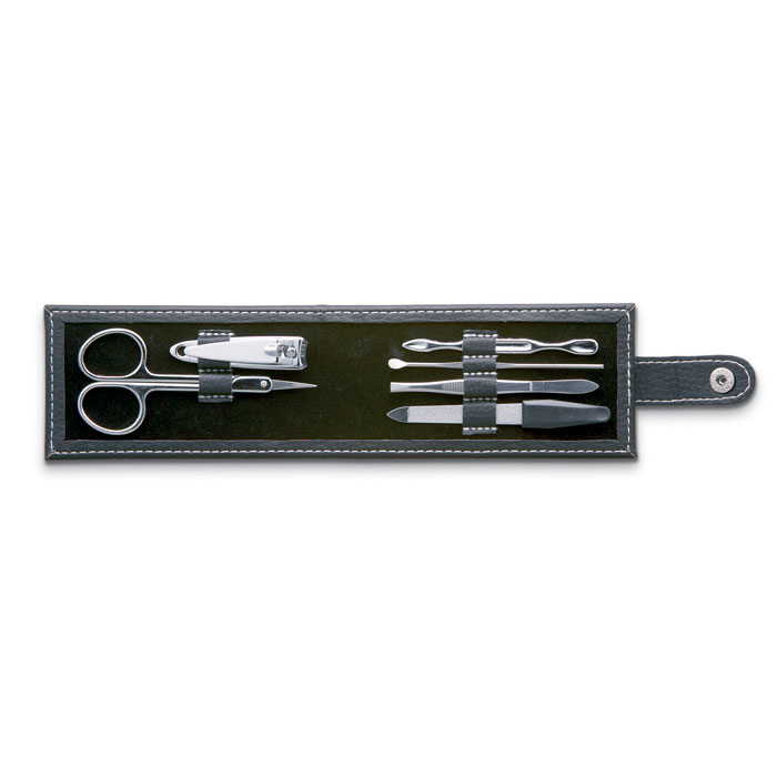 customized-6-tool manicure set in pouch-BLACK-Tasmania-australia