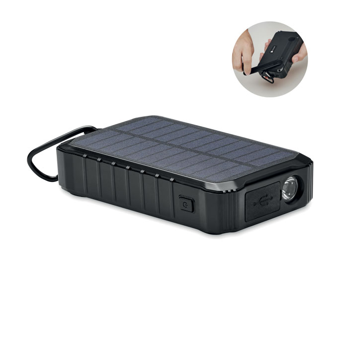 promotional-8000 mAh solar dynamo charger-Black-Tasmania-australia