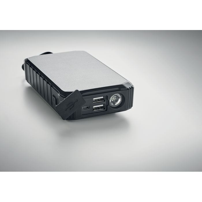 promotional-8000 mAh solar dynamo charger-Black-Tasmania-australia