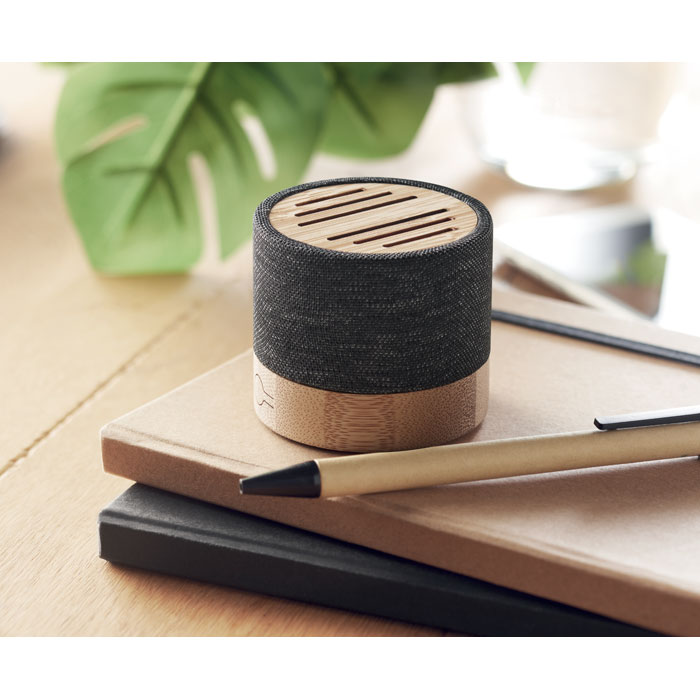 Bamboo RPET wireless speaker-BLACK-Tasmania-australia-3 customized-Bamboo RPET wireless speaker-BLACK-Tasmania-australia