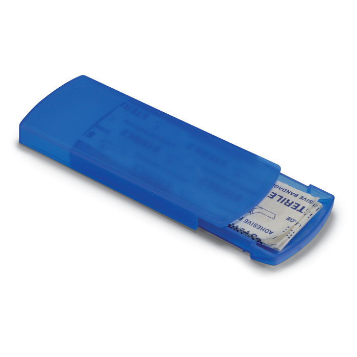 personalized-Container with plasters-transparent blue