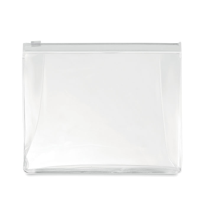 personalized-Cosmetic pouch with zipper-TRANSPARENT WHITE-tasmania australia