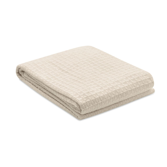 customized-Cotton wafle blanket 350 gr m²-BEIGE-Tasmania-australia